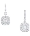 Macy's Diamond Earrings (1/2 Ct. T.w.) In 10k White Gold In Silver