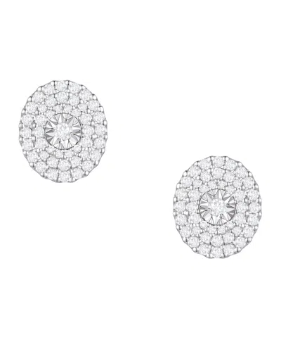 Macy's Diamond Earrings (1/2 Ct. T.w.) In Sterling Silver In Neutral