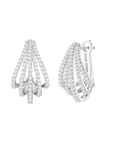 Macy's Diamond Earrings (3/4 Ct. T.w.) In Sterling Silver In Metallic