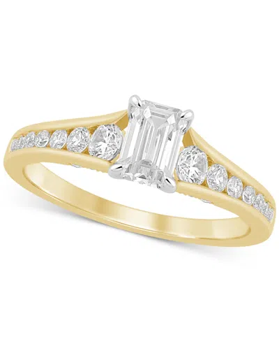 Macy's Diamond Emerald-cut Engagement Ring (1 Ct. T.w.) In 14k Gold In Yellow Gold