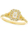 Macy's Diamond Emerald-cut Halo Engagement Ring (5/8 Ct. T.w.) In 14k Gold In Gold