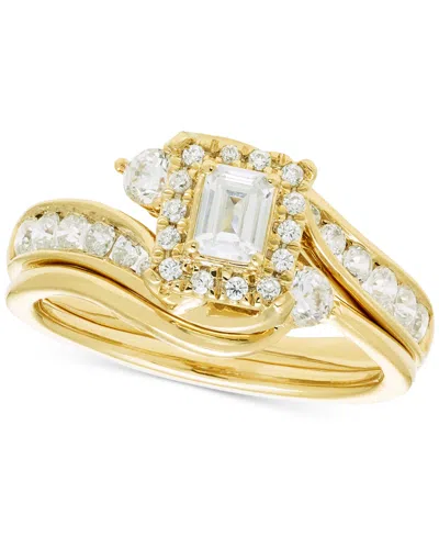 Macy's Diamond Emerald-cut Halo Swirl Bridal Set (1 Ct. T.w.) In 14k Gold