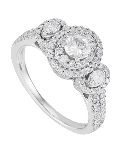 Macy's Diamond Engagement Ring (1 Ct. T.w.) In 10k White Gold In Metallic