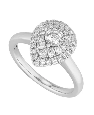 Macy's Diamond Engagement Ring (1/2 Ct. T.w.) In 10k White Gold In Metallic