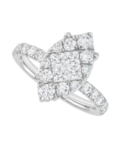 Macy's Diamond Engagement Ring (2 Ct. T.w.) In 10k White Gold In Silver