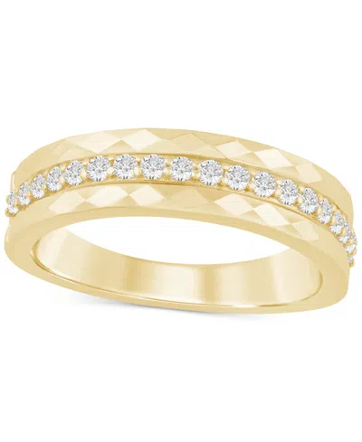 Macy's Diamond Faceted Wedding Band (1/4 Ct. T.w.) In 14k Gold In Yellow Gold