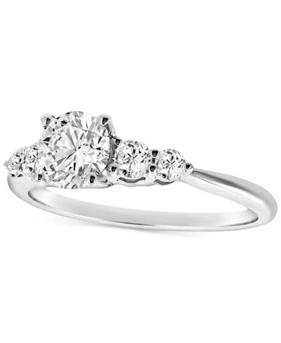 Macy's Diamond Five Stone Graduated Engagement Ring (1 Ct. T.w.) In 14k White Gold