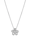 Macy's Diamond Flower 18" Pendant Necklace (1/4 Ct. T.w.) In 10k White Gold In White Gold