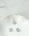 Macy's Diamond Flower Burst Stud Earrings Pendant Necklace Collection In Sterling Silver In Sterling Silver