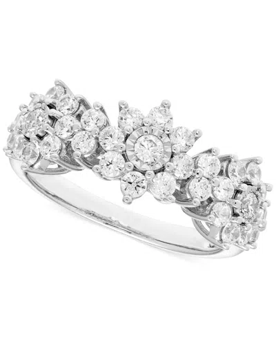 Macy's Diamond Flower Cluster Ring (1 Ct. T.w.) In 14k White Gold
