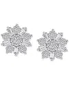 Macy's Diamond Flower Earrings (3/4 Ct. T.w) In 14k White Gold