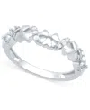 Macy's Diamond Flower Ring (1/10 Ct. T.w.) In Sterling Silver In Sterling Silver