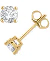 Macy's Diamond Four Prong Classic Stud Earrings (1/2 Ct. T.w.) In 14k Gold In Yellow Gold