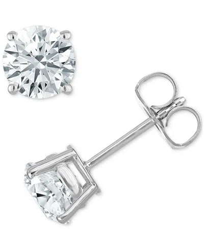 Macy's Diamond Four Prong Stud Earrings (1-1/2 Ct. T.w.) In Silver