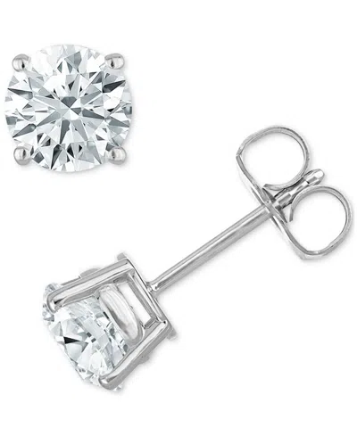 Macy's Diamond Four Prong Stud Earrings (3/4 Ct. T.w.) In 14k White Gold