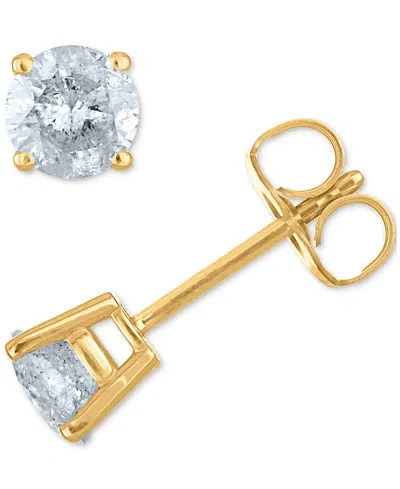 Macy's Diamond Four Prong Stud Earrings (3/4 Ct. T.w.) In Yellow Gold