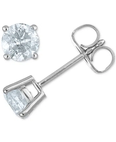 Macy's Diamond Four Prong Stud Earrings (3/8 Ct. Tw) In 14k White Gold Or 14k Gold