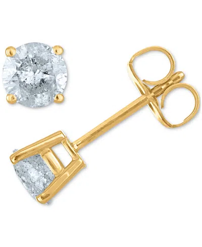 Macy's Diamond Four Prong Stud Earrings (3/8 Ct. Tw) In 14k White Gold Or 14k Gold In Yellow Gold