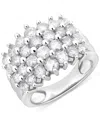 Macy's Diamond Four Row Statement Ring (3 Ct. T.w.) In 14k White Gold In White Gold