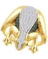 Macy's Diamond Frog Statement Ring (1/2 Ct. T.w.) In Gold Over Sterling Silver In Gold Over Silver