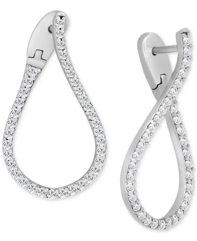 Macy's Diamond Front-to-back Earrings (1/2 Ct. T.w.) In 10k White Gold