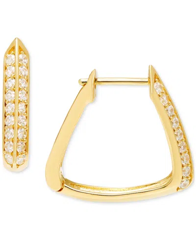Macy's Diamond Geometric Hoop Earrings (1/2 Ct. T.w.) In 14k White Or Yellow Gold