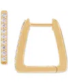 Macy's Diamond Geometric Hoop Earrings (1/4 Ct. T.w.) In 14k Gold-plated Sterling Silver In Gold-plated Sterling Silver