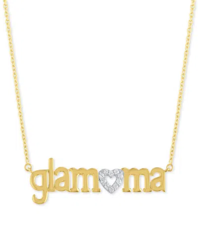 Macy's Diamond "glamama" 18" Pendant Necklace (1/10 Ct. T.w.) In 14k Gold Over Sterling Silver