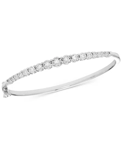Macy's Diamond Graduated Bangle Bracelet (3/8 Ct. T.w.) In Sterling Silver