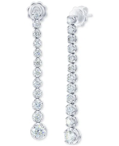 Macy's Diamond Graduated Linear Drop Earrings (1-1/2 Ct. T.w.) In 14k White Gold