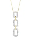 Macy's Diamond Graduated Link Pendant Necklace (1/4 Ct. T.w.) In 10k Gold, 16" + 2" Extender In Yellow Gold