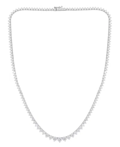 Macy's Diamond Graduated Martini Tennis Necklace (10 Ct. T.w.) In 14k White Gold