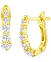 Macy's Diamond Graduated Oval Huggie Hoop Earrings (1/2 Ct. T.w.) In 14k White Or Yellow Gold In Yellow Gold