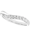 Macy's Diamond Graduated Swirl Contour Band (1/4 Ct. T.w.) In 14k White Gold In White Gold