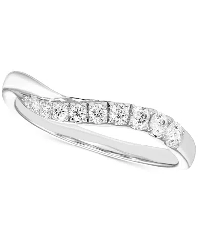Macy's Diamond Graduated Swirl Contour Band (1/4 Ct. T.w.) In 14k White Gold