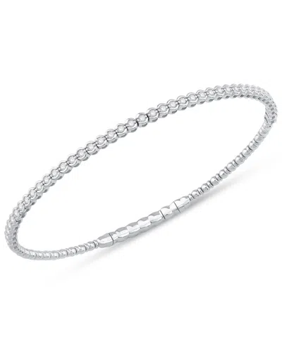 Macy's Diamond Half Bezel Flexible Bangle Bracelet (1/2 Ct. T.w.) In 10k White Gold In Metallic