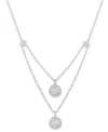Macy's Diamond Halo Cluster Layered Pendant Necklace (1/4 Ct. T.w.) In Sterling Silver, 16" + 2" Extender In Sterling Silver
