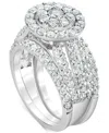 Macy's Diamond Halo Cluster Three Piece Bridal Set (2 Ct. T.w.) In 14k White Gold In White Gold