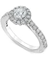 Macy's Diamond Halo Engagement Ring (1-1/4 Ct. T.w.) In 18k White Gold In White Gold