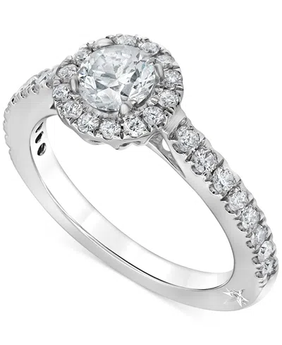 Macy's Diamond Halo Engagement Ring (1-1/4 Ct. T.w.) In 18k White Gold