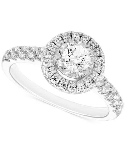 Macy's Diamond Halo Engagement Ring (1 Ct. T.w.) In 14k White Gold