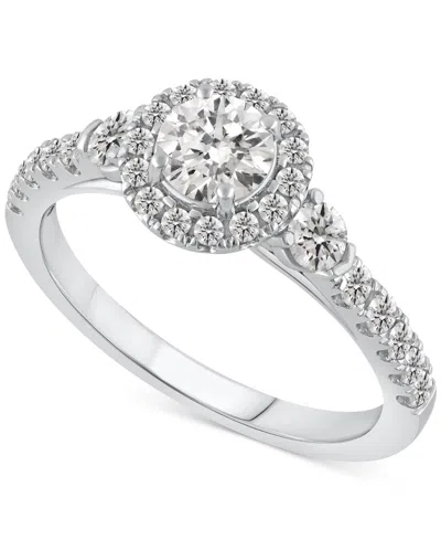Macy's Diamond Halo Engagement Ring (1 Ct. T.w.) In 14k White Gold
