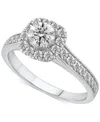 Macy's Diamond Halo Engagement Ring (1 Ct. T.w.) In 14k White Gold Or 14k Gold In White Gold