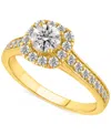 Macy's Diamond Halo Engagement Ring (1 Ct. T.w.) In 14k White Gold Or 14k Gold In Yellow Gold