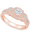 Macy's Diamond Halo Engagement Ring (1 Ct. T.w.) In 14k White, Yellow Or Rose Gold In Rose Gold