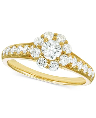 Macy's Diamond Halo Engagement Ring (1 Ct. T.w.) In 14k Yellow Gold
