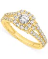Macy's Diamond Halo Engagement Ring (1 Ct. T.w.) In 14k Yellow Gold In Yellow Gold