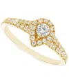 Macy's Diamond Halo Engagement Ring (1/2 Ct. T.w.) In 14k Gold In Yellow Gold