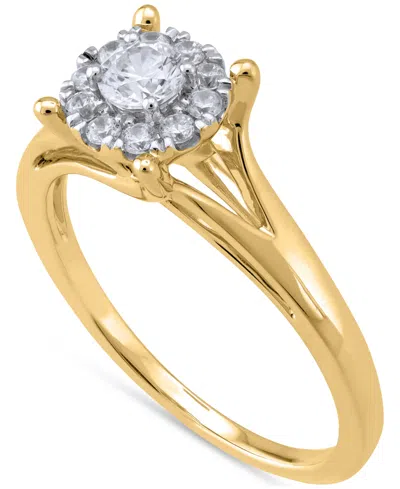 Macy's Diamond Halo Engagement Ring (1/3 Ct. T.w.) In 14k Gold