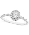 Macy's Diamond Halo Engagement Ring (1/4 Ct. T.w.) In 14k White Gold In White Gold